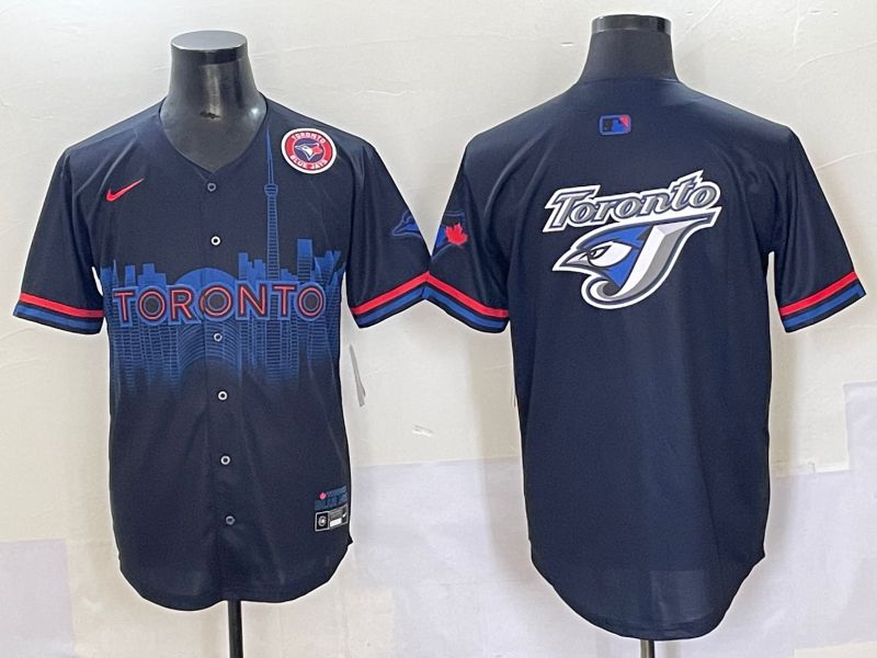 Men 2025 Toronto Blue Jays Blank Black Joint Name Nike MLB Jersey style 8->new york giants->NFL Jersey